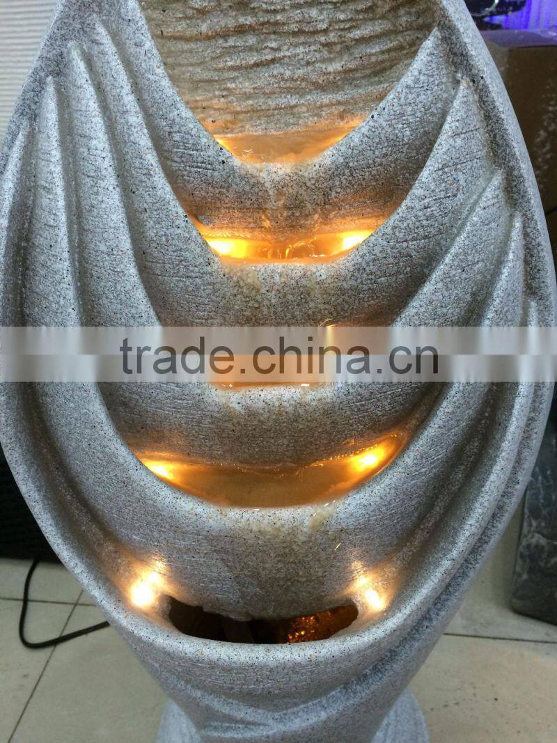 resin water fountain with led light