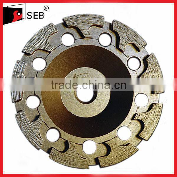 T-seg diamond cup wheel for dry/wet use