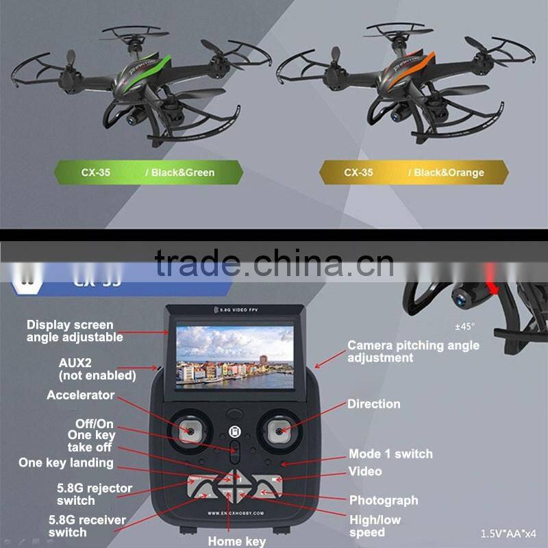 5.8G 500M FPV With 2MP Wide Angle HD Camera Gimbal High Hold Mode RC Quadcopter Original Cheerson CX-35