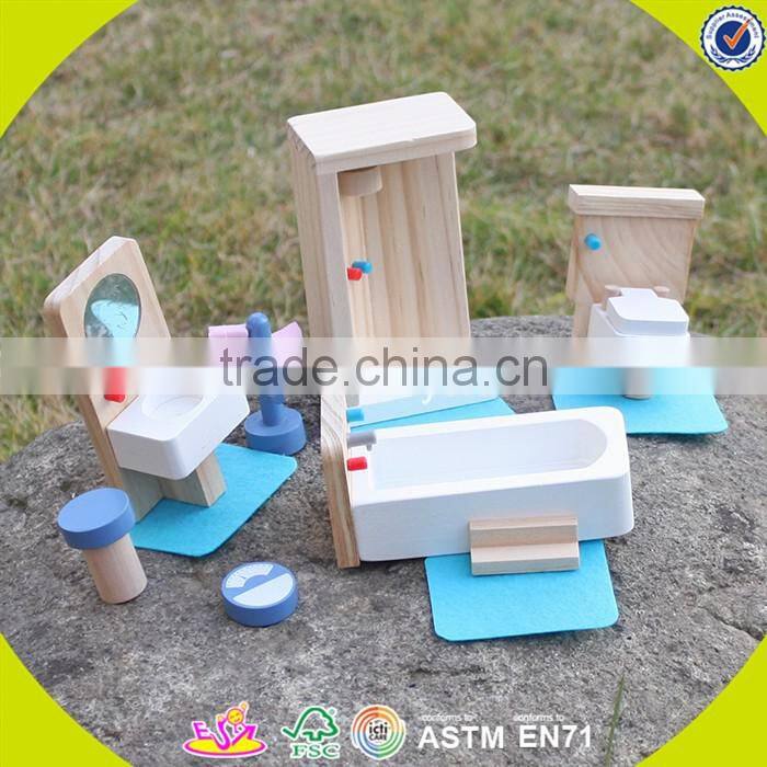 Wholesale cheap baby wooden dollhouse furniture pretend play kids wooden dollhouse furniture W06B054-S