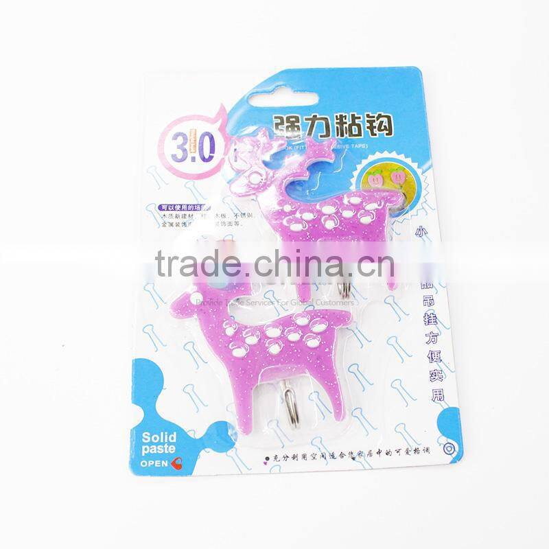 2 pcs Cute deer shape self adhesive wall door hook