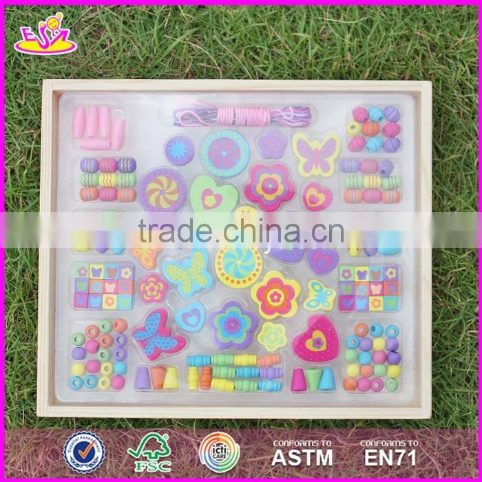2017 New design educational wooden threading toys for toddlers W11E059