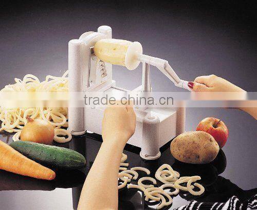 Tri Blade Plastic Spiral Fruit/Vegetable Slicer Spiralizer Bundle