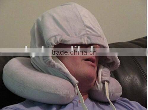 Japanese best selling neck support comfort rest gray hoodie travel neck pillow