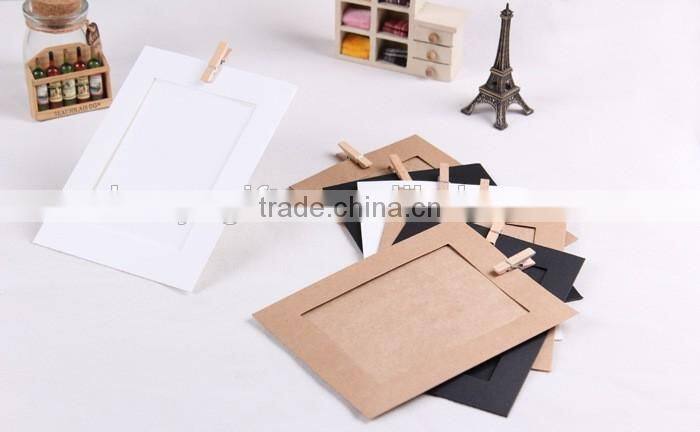 Paper Blank DIY Painting Picture Photo Frame Hanging Clips With Hemp Rope
