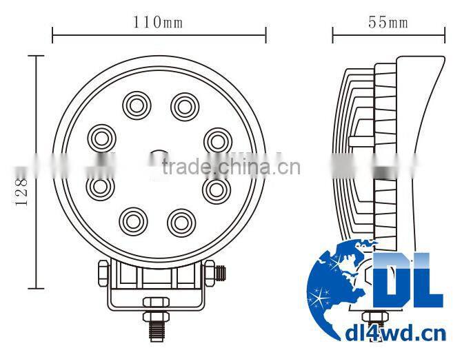 offroad round led work bulb, auto led working lamp, 27w led work light for trucks
