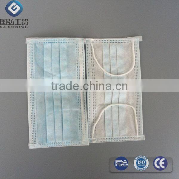 Wholesaler Disposable Nonwoven mob cap / Bouffant Cap / Hair Nets,disposable non woven face msak 3 ply with earloop