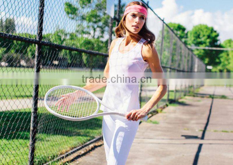 Latest high quality sexy tennis wear slim fit custom made /colorful stripe dress tennis set