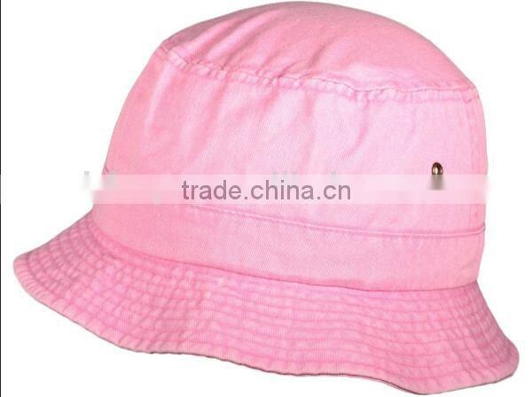 2014 New Fashion Cotton Custom Plain Stone Washed Bucket hat
