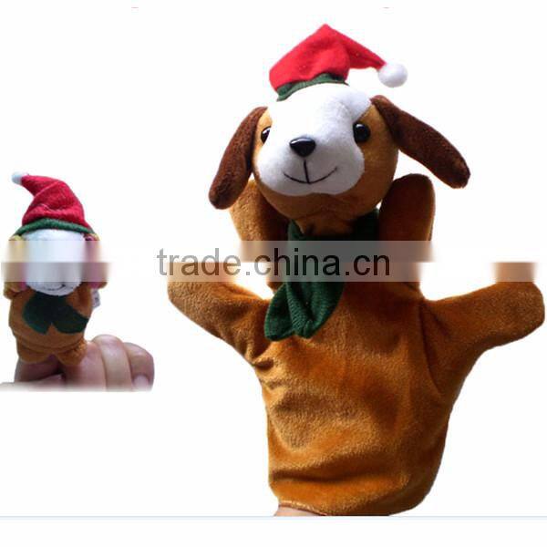 cartoon hand puppets toys mini christmas plush tiger finger puppets toy
