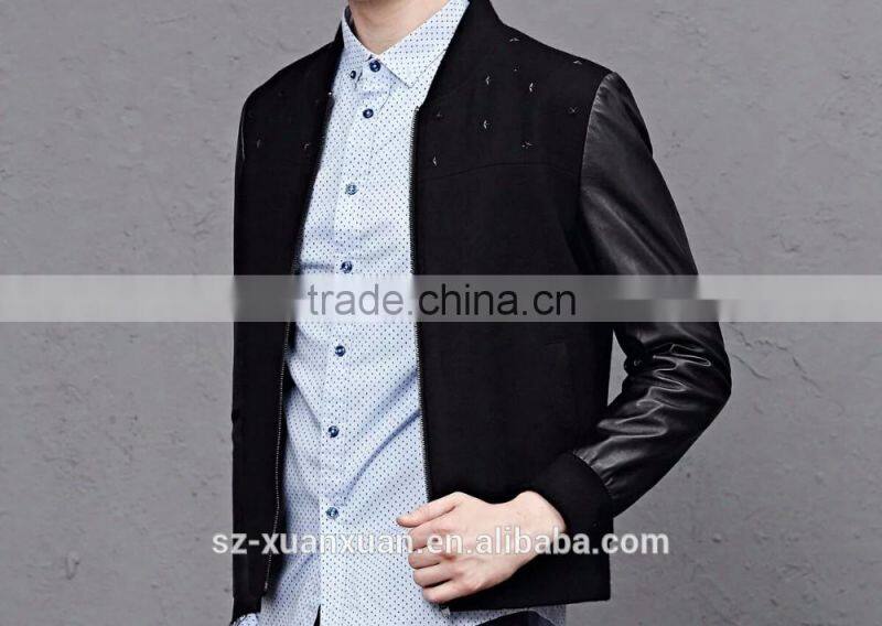 Hotting selling fashion varsity jacket wholesale men woolen jacket