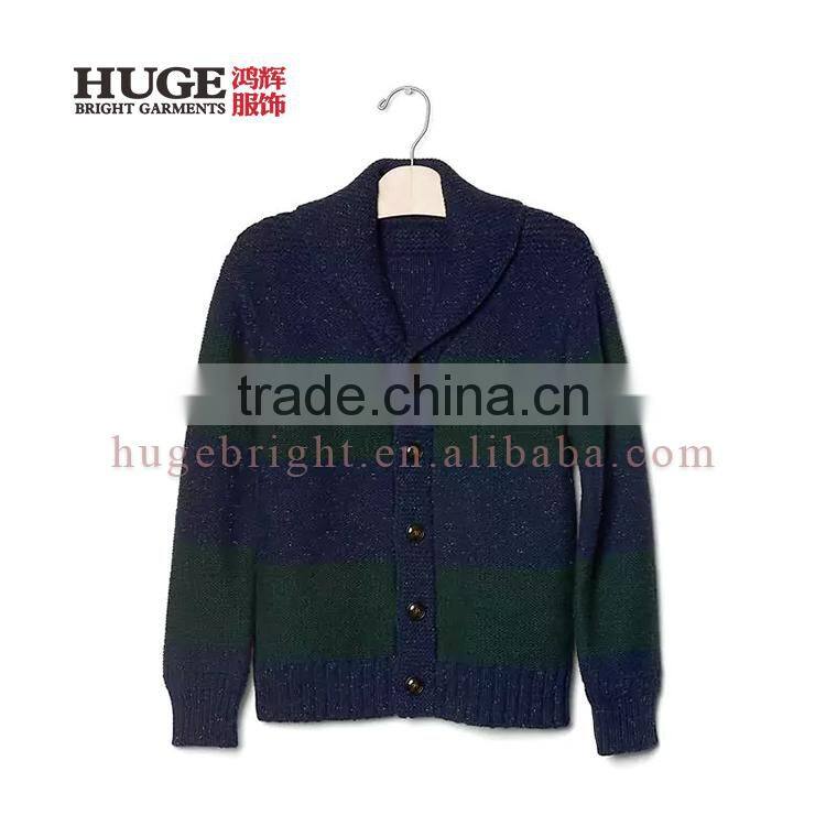 Stripe Cardigan Woolen Sweater Designs For Kids