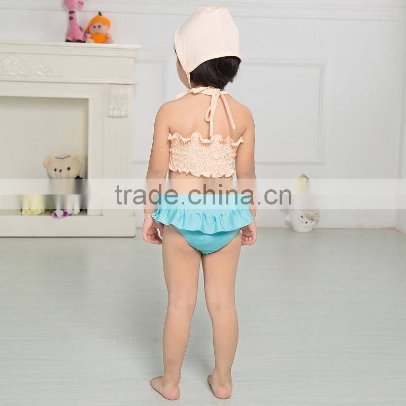 2017 Boutique summer baby swimming wear fashion beach clothing set baby bikini children swimwear