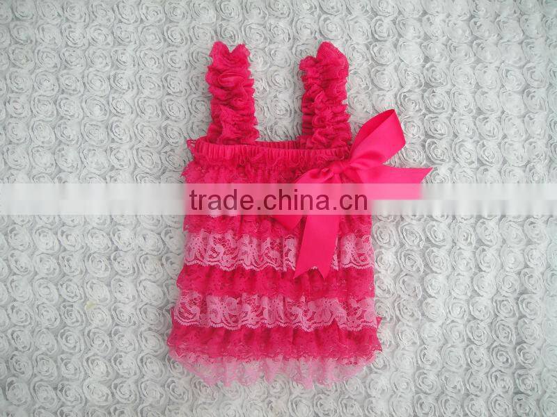 Newest style pop baby wear lace tops made in China