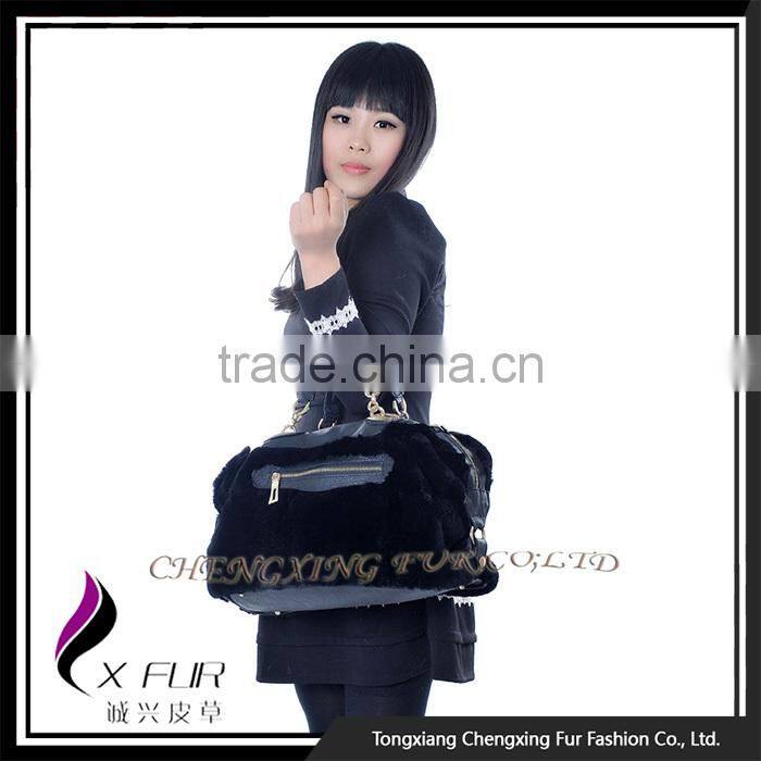 CX-H-42B Ladies Rex Rabbit Fur Sheepskin Fashion Bags Handbags