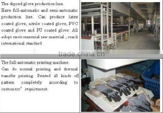 nitrile coated cut resistant glove for industrial work place