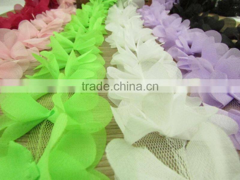 handmade decoration chiffon flower for home interior or wedding decoration or clothing