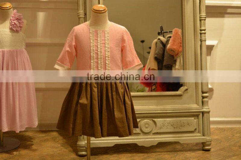 pink&gray girls boutique smocked baby dresses