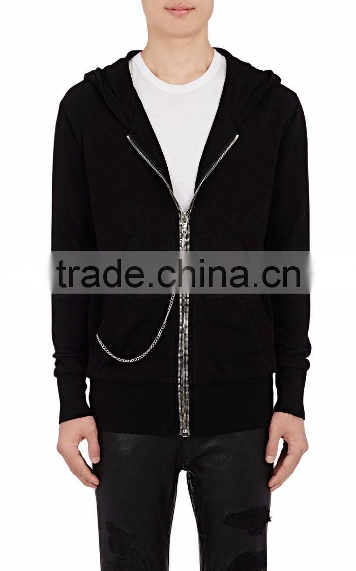 Double-Faced Cotton Zip-Front Hoodie