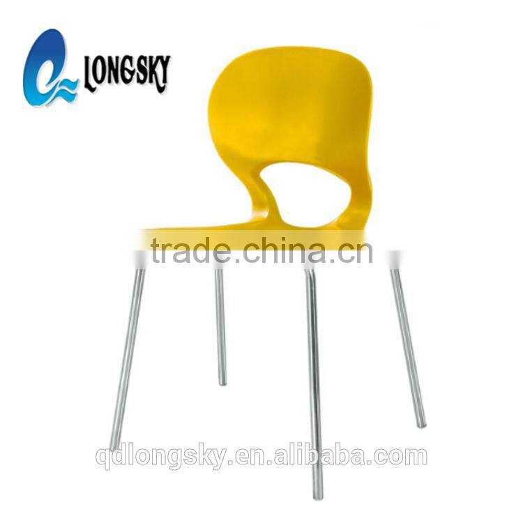 LS-4029 popular plastic stackable armless chairs best price top supplier wholesale plastic chairs with Steel Legs