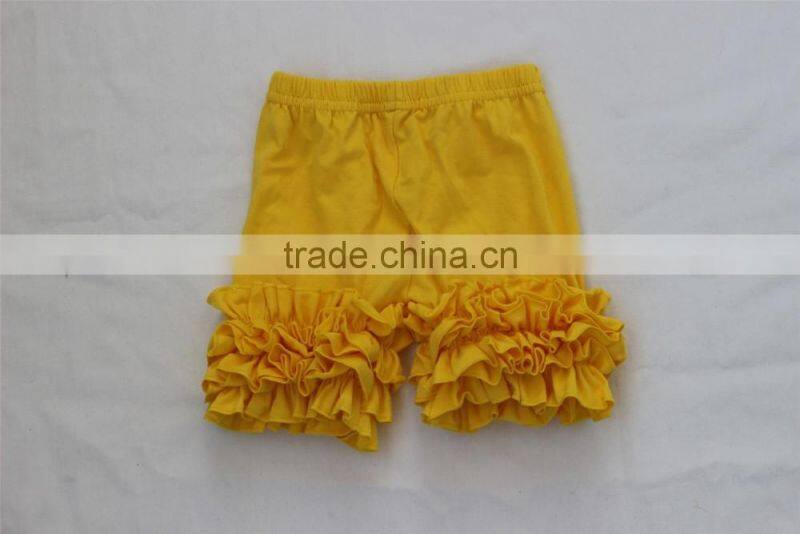2017 Summer Baby Girls Comfortable Ruffle Shorts Little Lovely Kids Girls Icing Ruffle Solid Color Yellow Shorts
