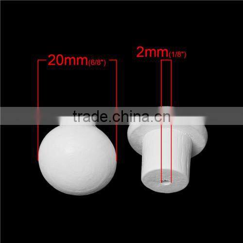 White Mushroom Wood Jewelry Case Box Drawer Pull Handle Knobs 20mmx20mm