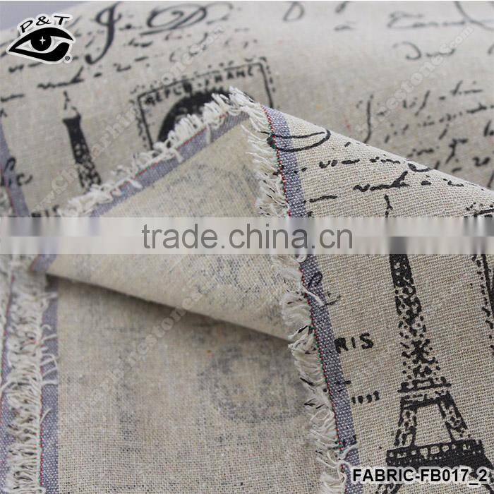 Cotton rami linen textile fabrics Retro Fabric printing