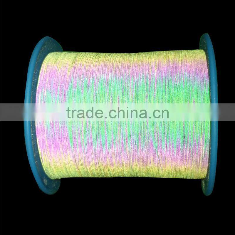Double side rainbow reflective yarn / iridescent reflective thread for knitting sweater