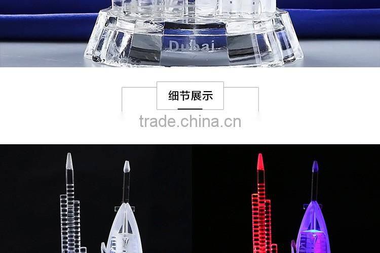 High Quanlity Crystal LED Dubai Tower With Souvenir Gift