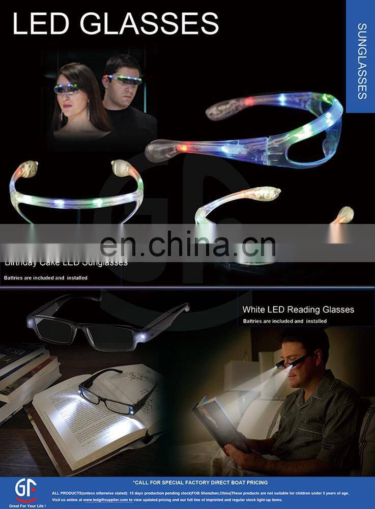 New Wholesale Led Flash Party Wear Half Frame EL Wire Glasses Sunglasses