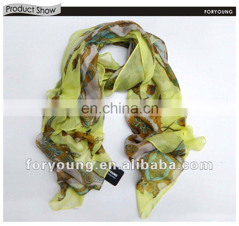 yellow spring summer colorful string scarf