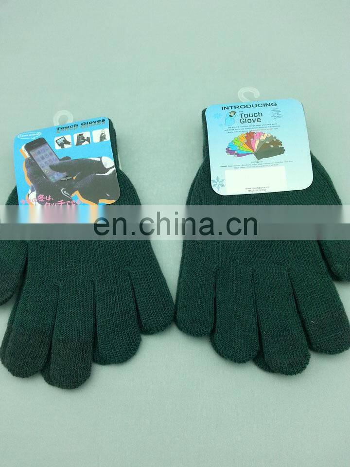 Wholesale Euro-american Winter Knitted Unisex gloves for touch screen iphone