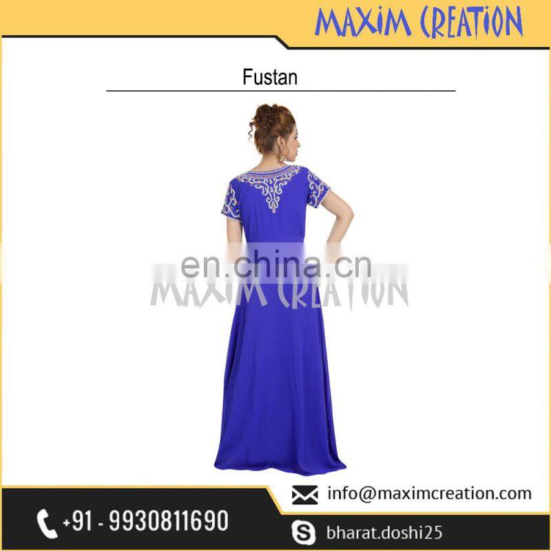 Simple Halloween Party Wear Fustan With Beautiful Unique Embroidery Design 6557
