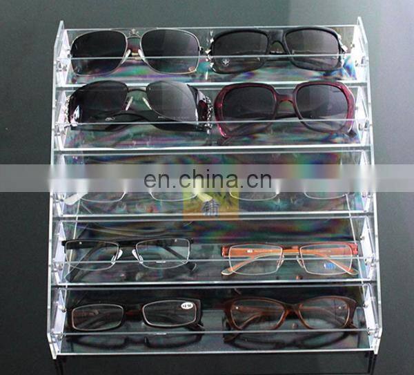 new products 2016 acrylic 5 tiles displaycase sunglasses rack