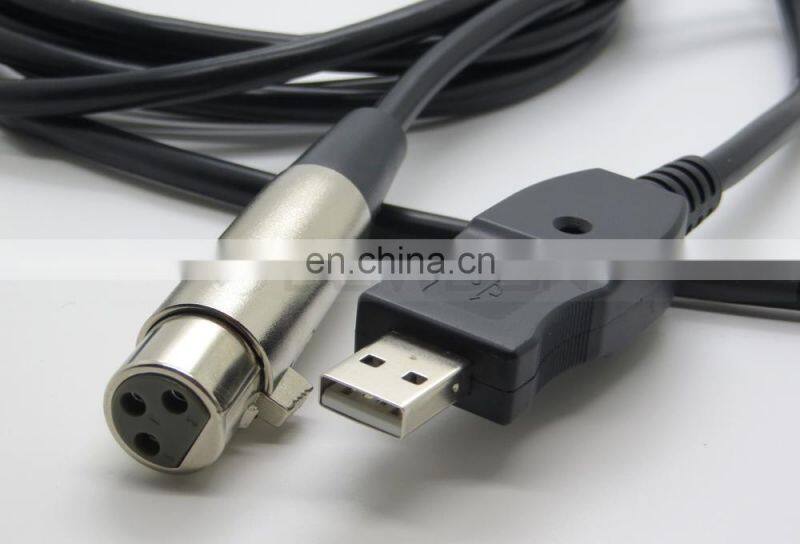 XLR Female to USB Male Microphone Mic Link Cable 3M 10FT