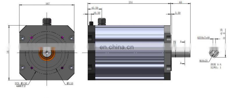HFM043 220Vac 4500W 3000RPM 14.33Nm 24.06Amp controller BLDC brushless dc motor for water pump