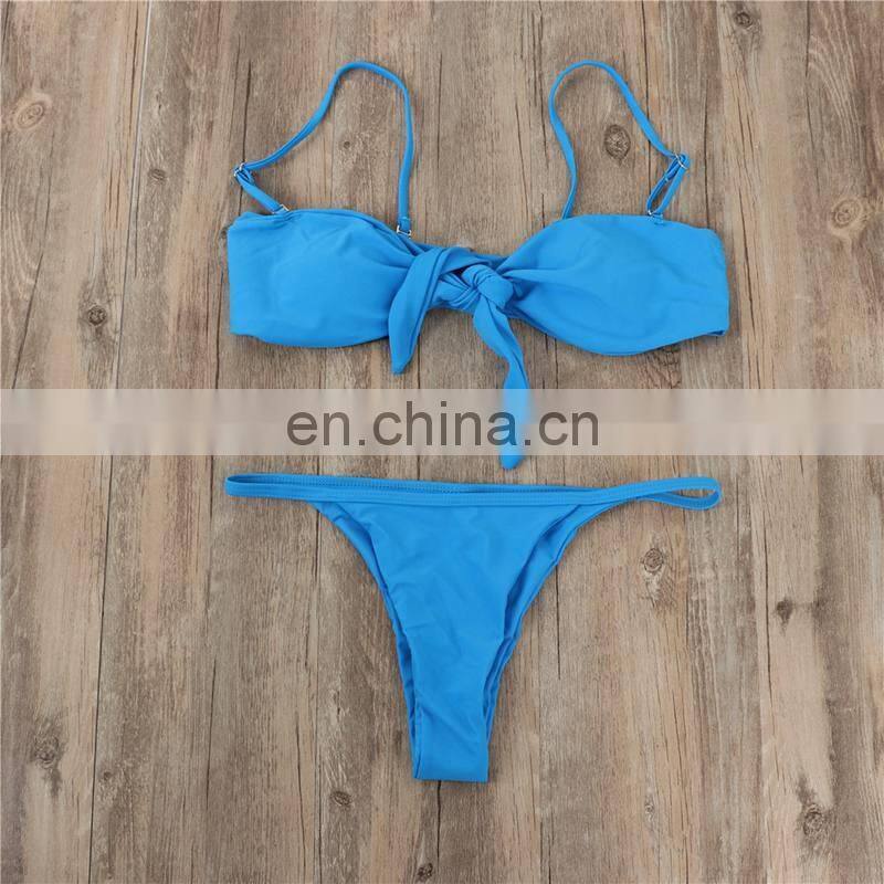 4 Color Black Blue Yellow White Low Waist Push Up Bikinis Sexy Backless Thong Bikinis 2019 New Arrival Women Two Pieces Swimsuit