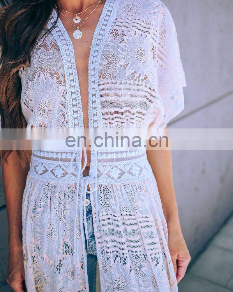 Lace Cover up Sarong Long Beach Cover up Robe de Plage Vestidos de playa Kaftan Pareo Beach Bathing suit cover ups Beach Dress