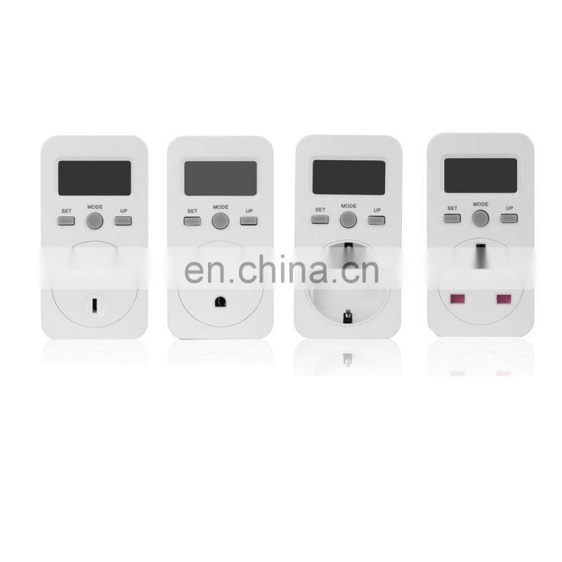 Household Power Meter Measuring Outlet Plug in Socket Usage Monitor US/UK/EU/AU Plug Electric Power Meter with LCD Screen