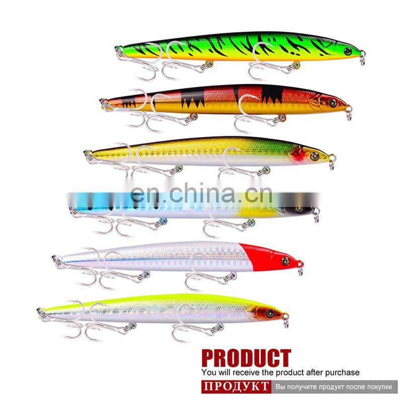 12.8cm sea fishing lure bait plastic hard bionic bait 21.5g lure 6 color poppa pencil lure topwater