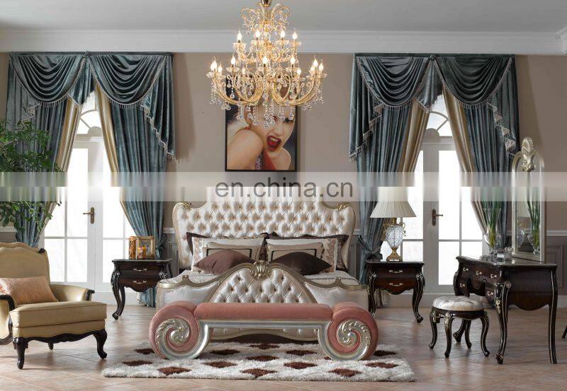 American royal luxury wood double bed luxury bedroom furniture