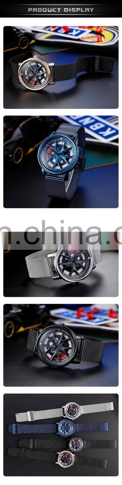 SANDA 1025 Luxury Special Rotating Men Watches Stainless Steel Japan Quartz Watch Male Business Wristwatch