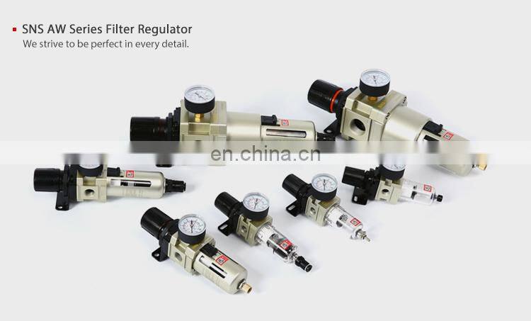 SNS pneumatic AW Series air source treatment unit air filter pressure regulator with gauge