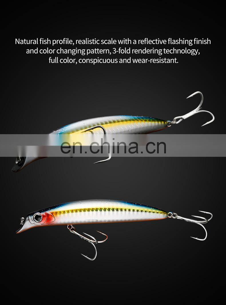 JOHNCOO 105mm 18.5g 3D Eyes Life-like Slow Sinking Minnow Lure Bass Fishing Lures
