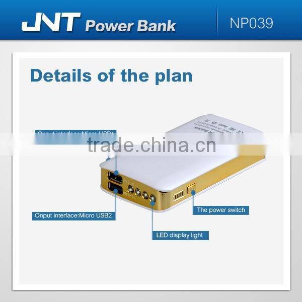 High capacity commonly 5400/6000/6600/7800/8400mAh manual for power bank battery charger