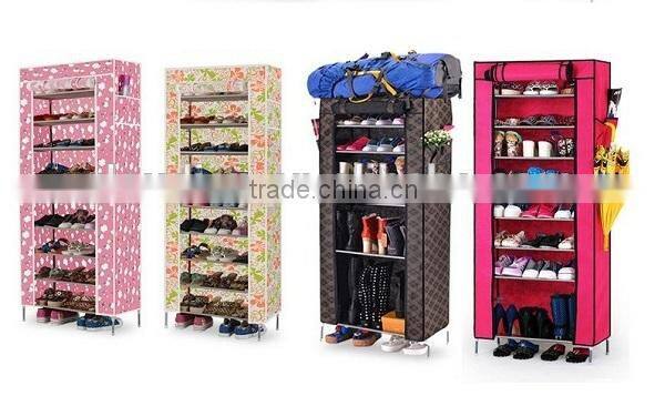 50 Pair Shoe Rack With Wine Red Color, Space Saving