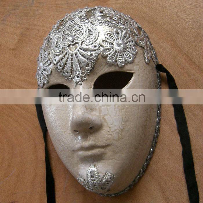 Madri Gras Silver Lace Paper Masks