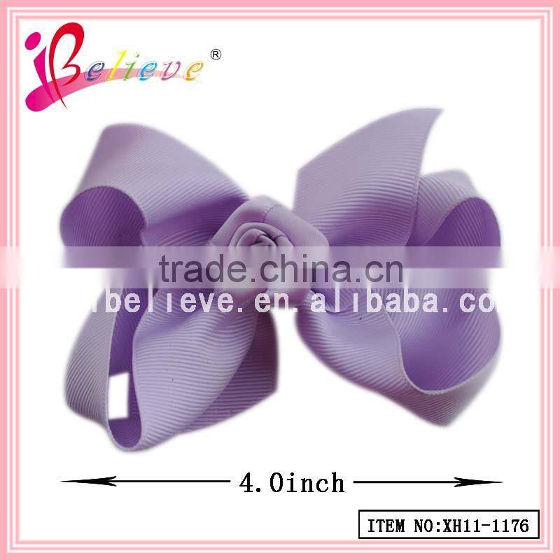 2015 New special design 4 inch ribbon bow green hair accessories (XH11-1176)