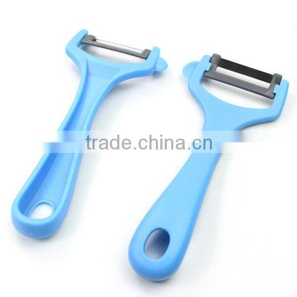 Blue plastic handle paring knife