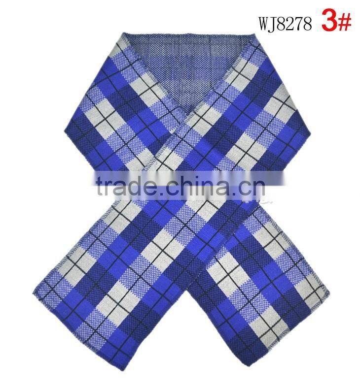Wholesale Warm Acrylic Jacquard Checked Plaid Baby Boys Winter Scarf